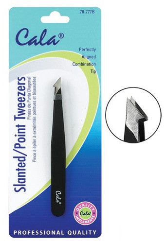 CALA PROFESSIONAL Slanted / Point Tip Tweezers, Perfectly Aligned Combination Tip - oddros.shop